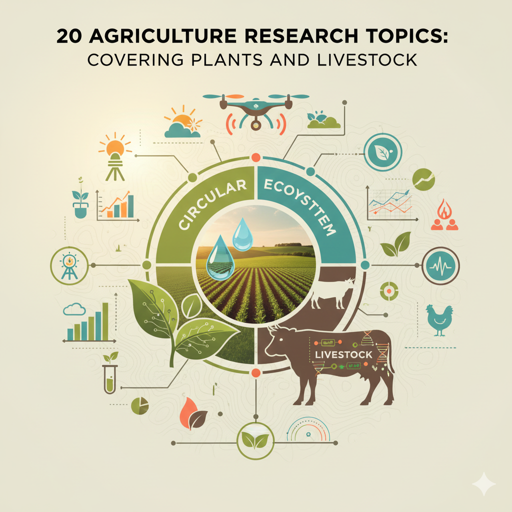 20 หัวข้อวิจัยการเกษตร ครอบคลุมพืชและปศุสัตว์ สำหรับนักศึกษาและนักวิจัย