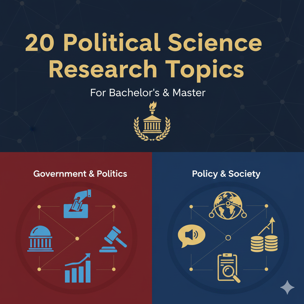 20 ไอเดียหัวข้องานวิจัยรัฐศาสตร์ สำหรับนักศึกษาปริญญาตรีและโท พร้อมแนวทางทำวิจัย