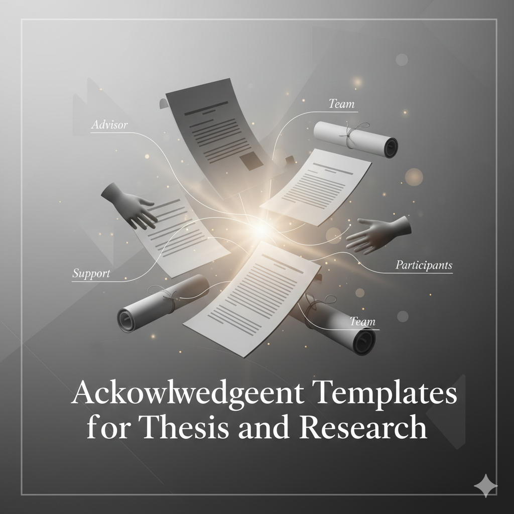 Template คำขอบคุณในวิทยานิพนธ์และงานวิจัย พร้อมตัวอย่างใช้งานจริง