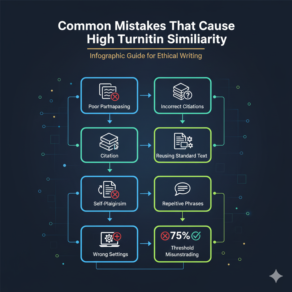 ข้อผิดพลาดที่ทำให้งานวิชาการไม่ผ่าน Turnitin และวิธีหลีกเลี่ยงเปอร์เซ็นต์ซ้ำสูง