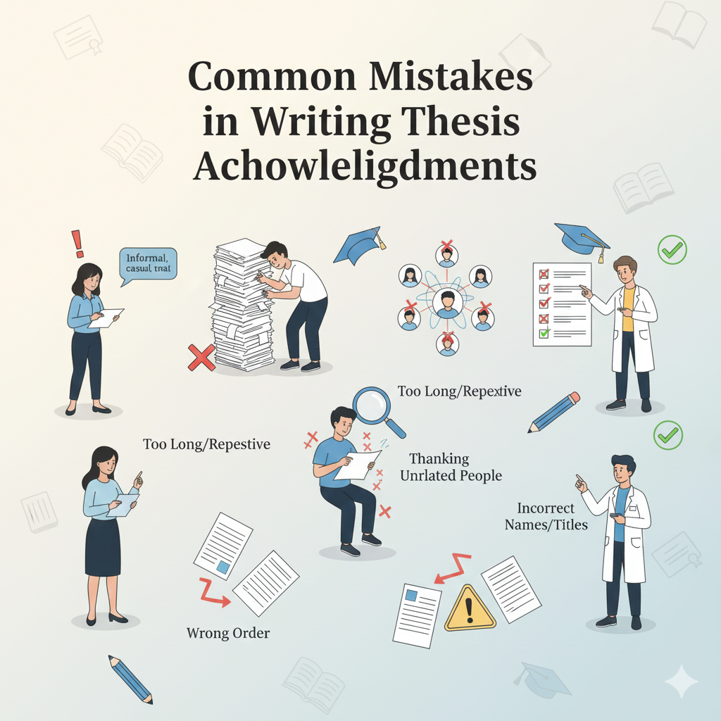 ข้อผิดพลาดในการเขียนคำขอบคุณวิทยานิพนธ์ วิธีเขียนให้ถูกต้อง เป็นทางการ และผ่านการตรวจเล่ม