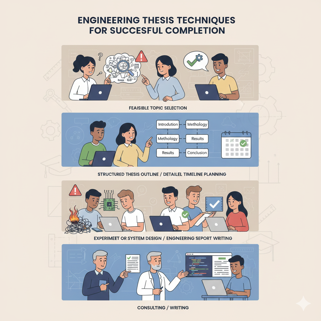 เทคนิคการทำวิทยานิพนธ์วิศวกรรมให้สำเร็จตามแผน พร้อมแนวทางเลือกหัวข้อ วางโครงสร้าง และบริหารเวลา