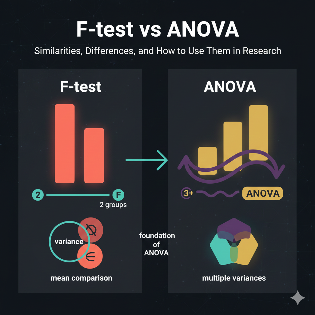 เปรียบเทียบ F-test กับ ANOVA ความเหมือนและความแตกต่างในการใช้งานวิจัยเชิงปริมาณ