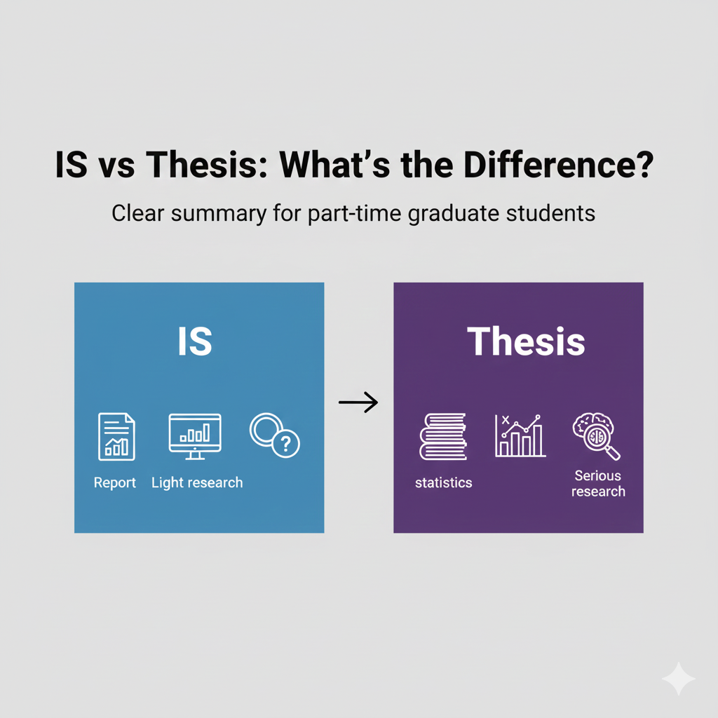 เปรียบเทียบ IS กับ Thesis สำหรับนักศึกษาปริญญาโทภาคพิเศษ