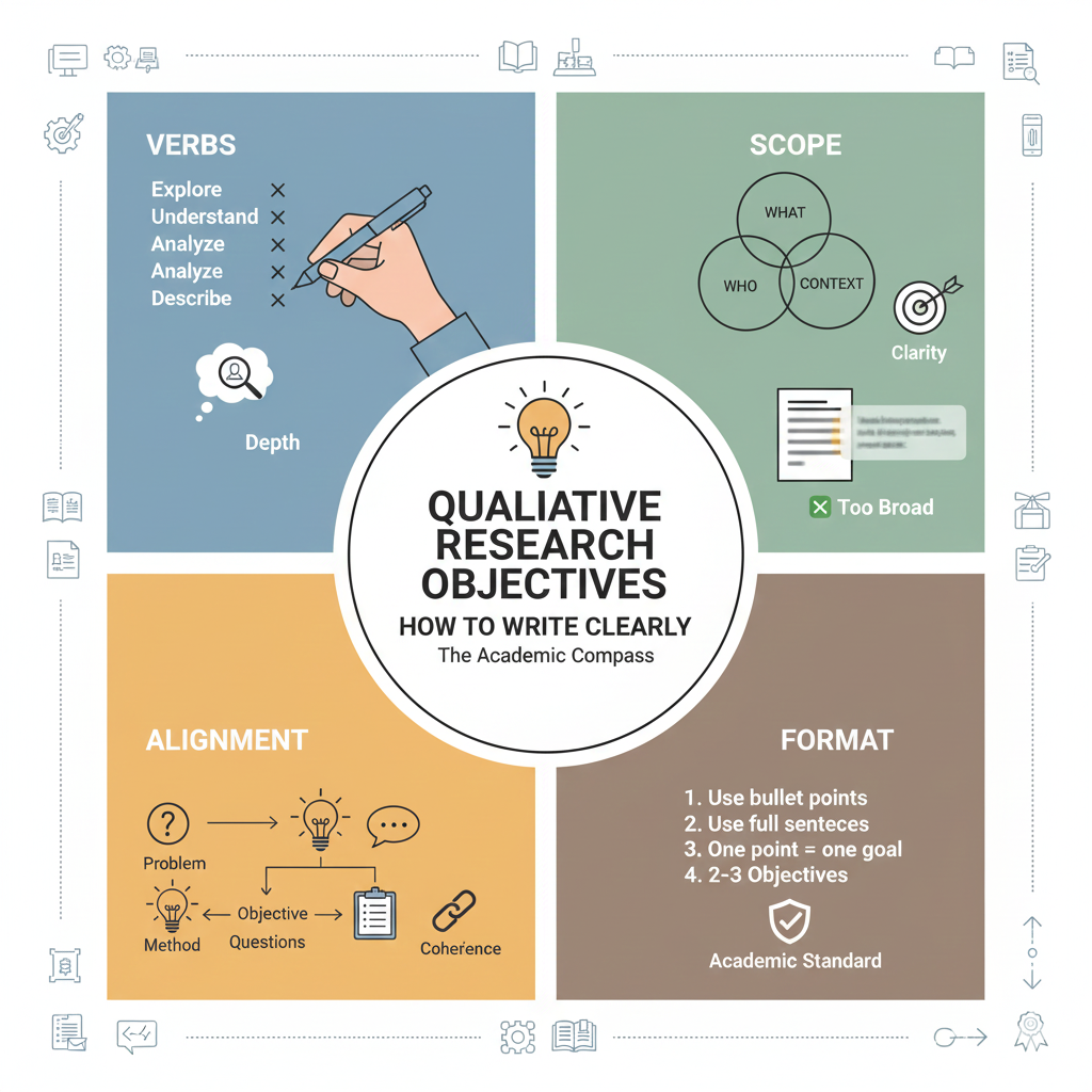 แนวทางการเขียนวัตถุประสงค์งานวิจัยเชิงคุณภาพให้ชัดเจนและสอดคล้องกับคำถามวิจัย