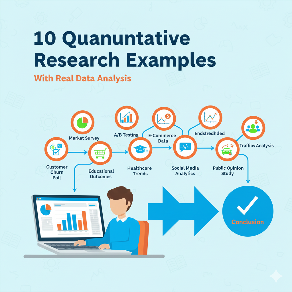 งานวิจัยเชิงปริมาณ 10 ตัวอย่าง พร้อมวิธีวิเคราะห์ข้อมูลจริง สำหรับนักศึกษาและนักวิจัยมือใหม่