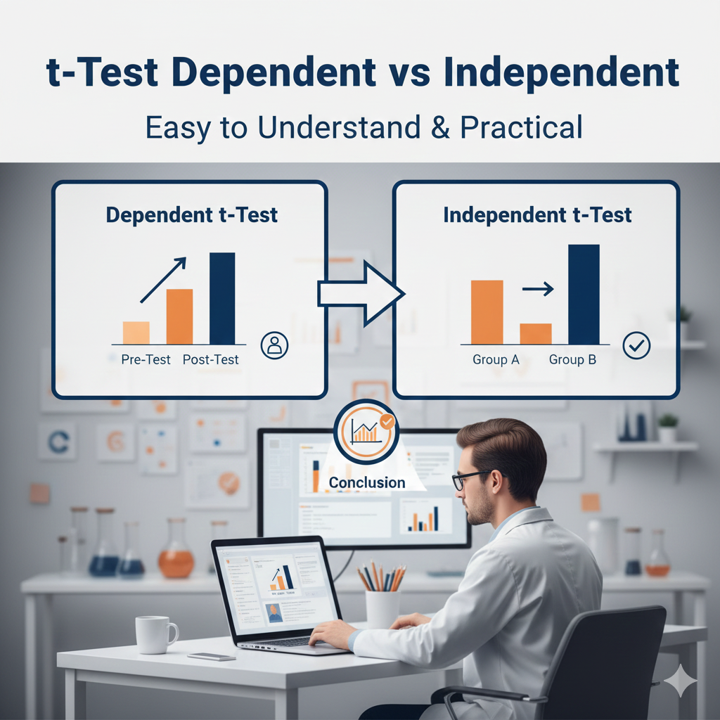 t-Test Dependent vs Independent อธิบายความแตกต่างและการเลือกใช้ในงานวิจัย