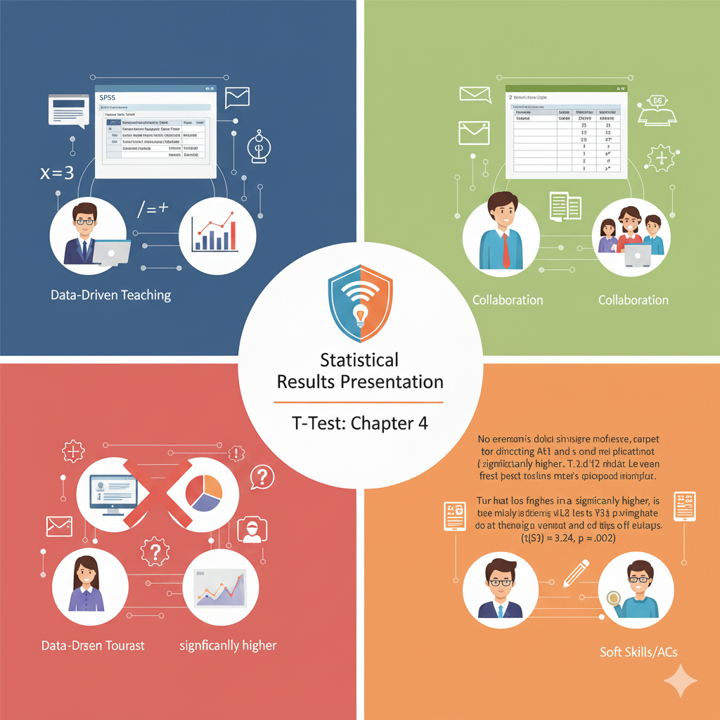 วิธีเขียนผล t-test บทที่ 4 พร้อมตัวอย่างตารางมาตรฐาน APA