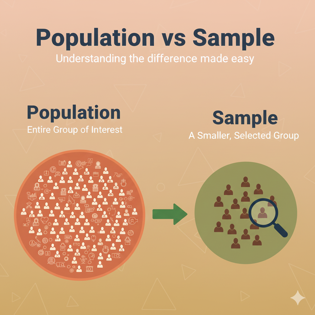 ความแตกต่างระหว่าง Population และ Sample ในงานวิจัยและสถิติ